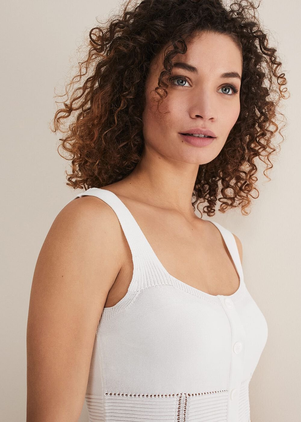 Clara Knit Co-Ord Vest - White