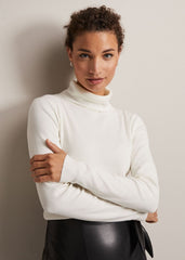 Gwyneth Ivory Roll Neck Jumper - Ivory