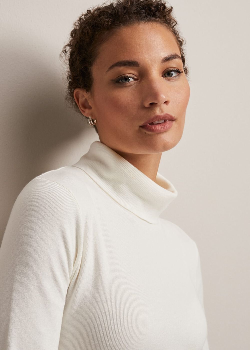 Gwyneth Ivory Roll Neck Jumper - Ivory