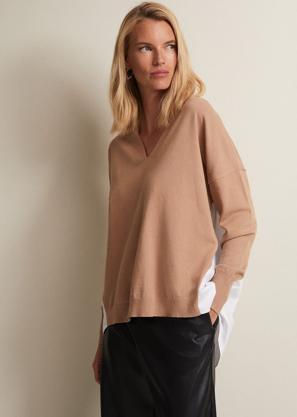 Kienna Fine Knit Shirt Jumper - Multi-Coloured