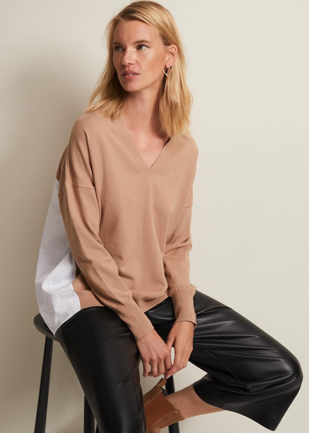 Kienna Fine Knit Shirt Jumper - Multi-Coloured