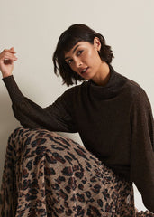 Annalise Lurex Batwing Jumper - Bronze