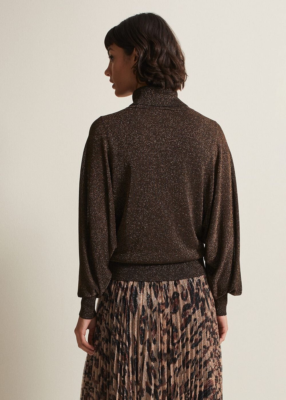 Annalise Lurex Batwing Jumper - Bronze