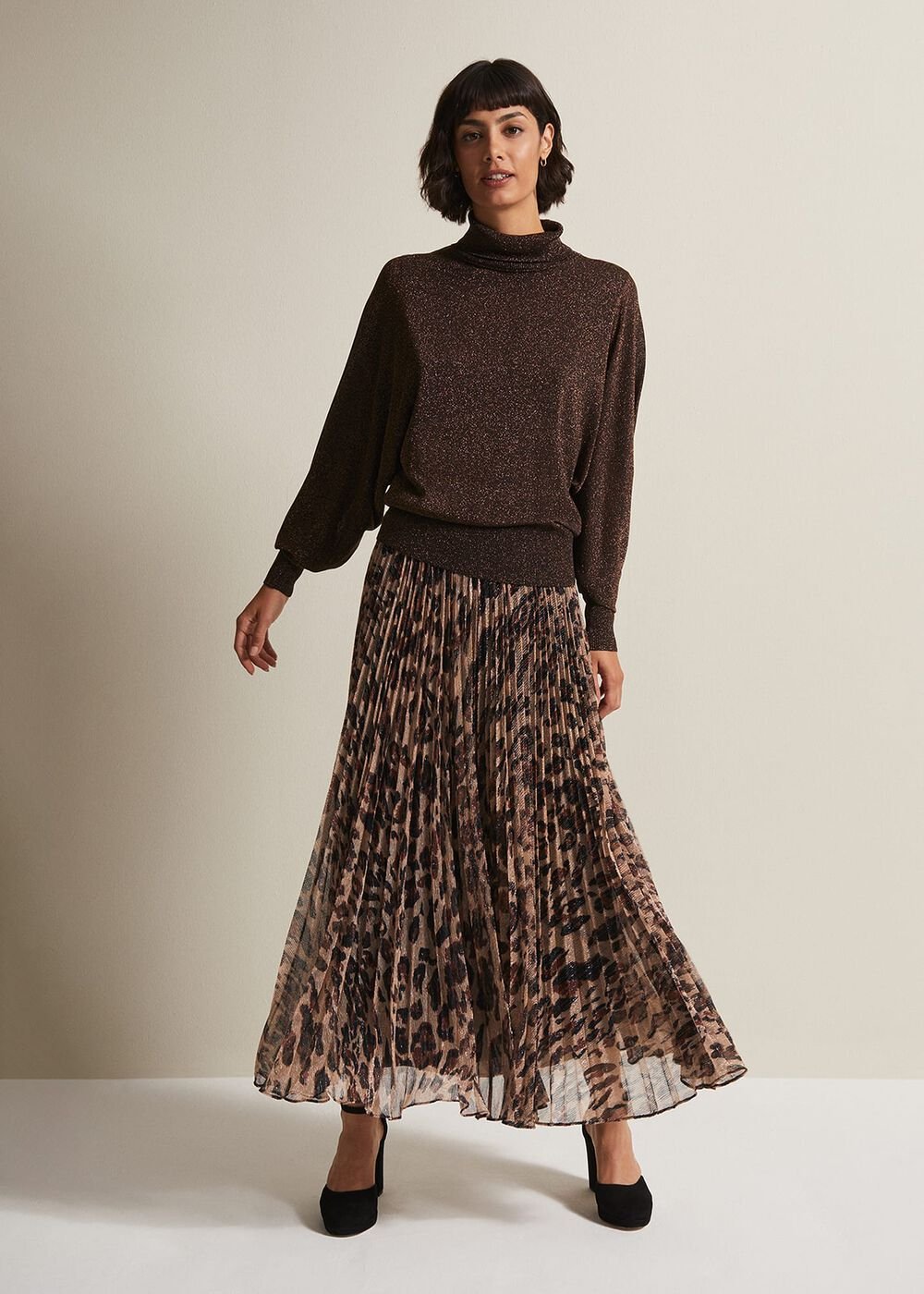 Annalise Lurex Batwing Jumper - Bronze