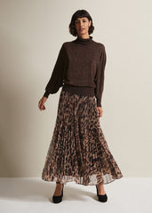 Annalise Lurex Batwing Jumper - Bronze