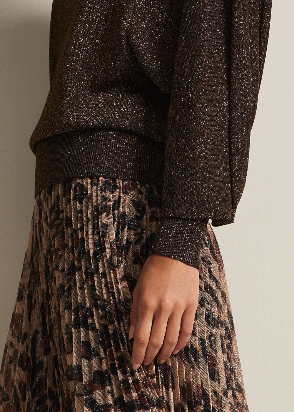 Annalise Lurex Batwing Jumper - Bronze