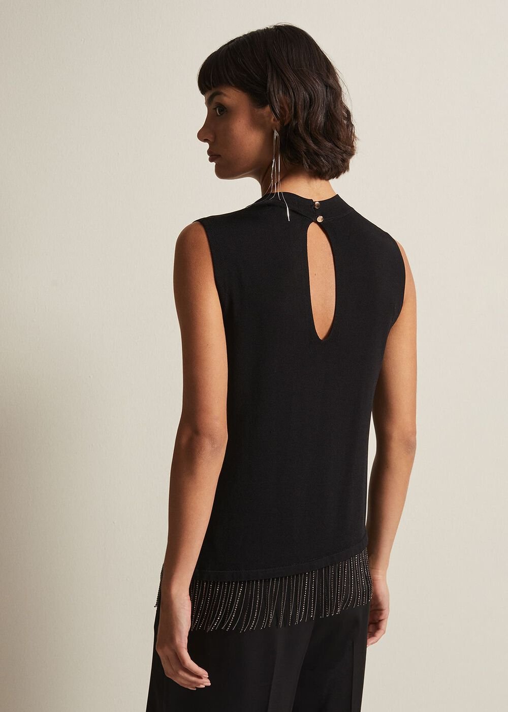 Alara Diamante Sleeveless Top - Black