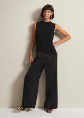 Alara Diamante Sleeveless Top - Black