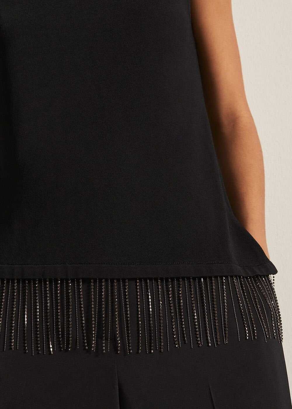 Alara Diamante Sleeveless Top - Black