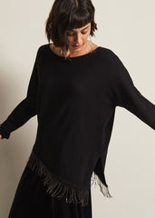 Mellia Fine Knit Diamante Top - Black