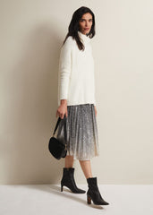 Natalia Fluffy Roll Neck Knit - Winter White