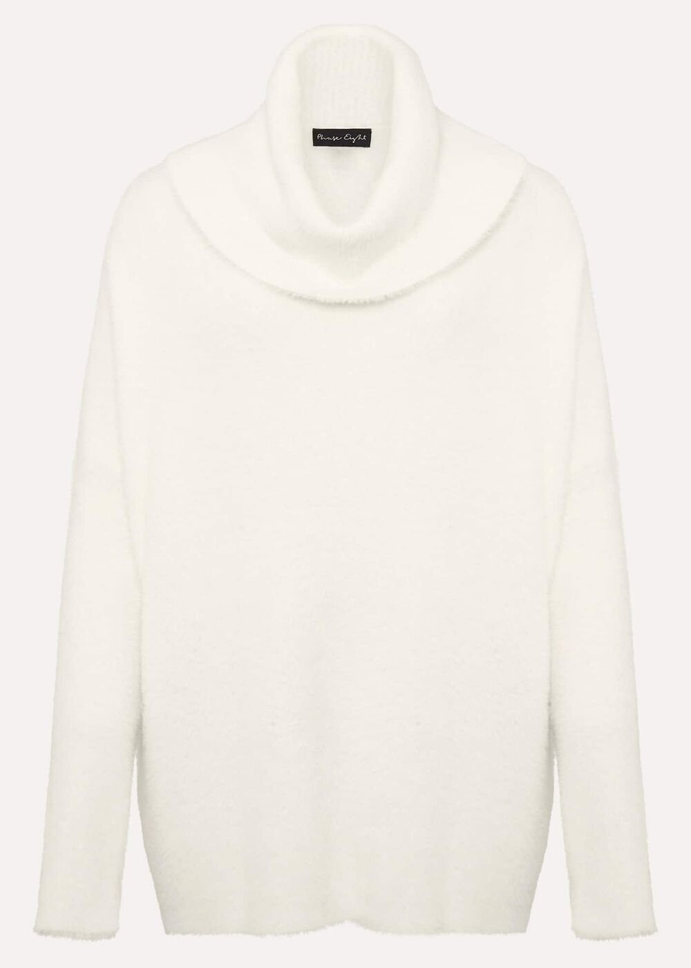 Natalia Fluffy Roll Neck Knit - Winter White