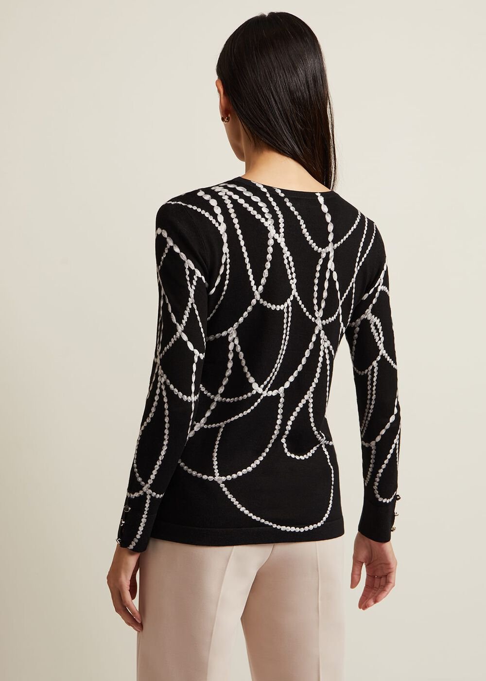Jaelyn Pearl Print Jumper - Black