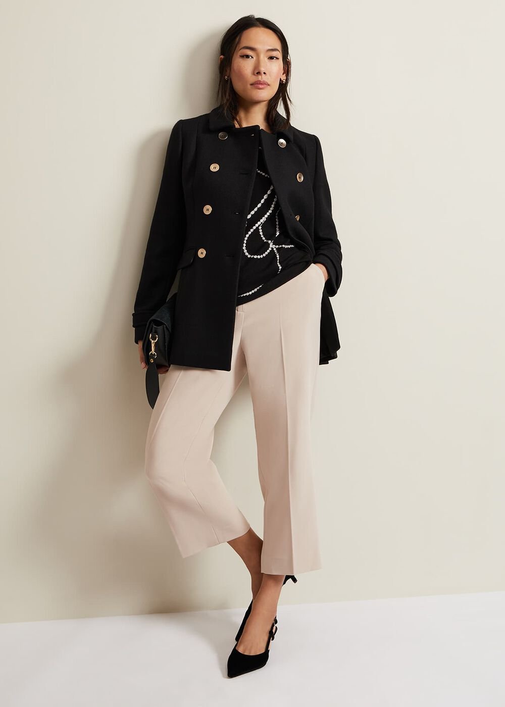 Jaelyn Pearl Print Jumper - Black