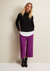 Teegan Turtle Neck Shirt Jumper - Black/Ivory