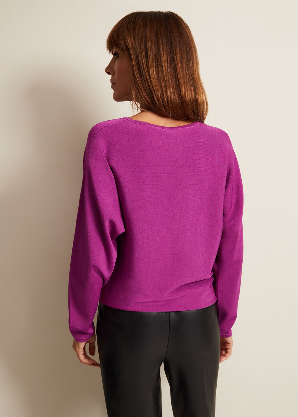 Letina Slinky Keyhole Knit Jumper - Purple