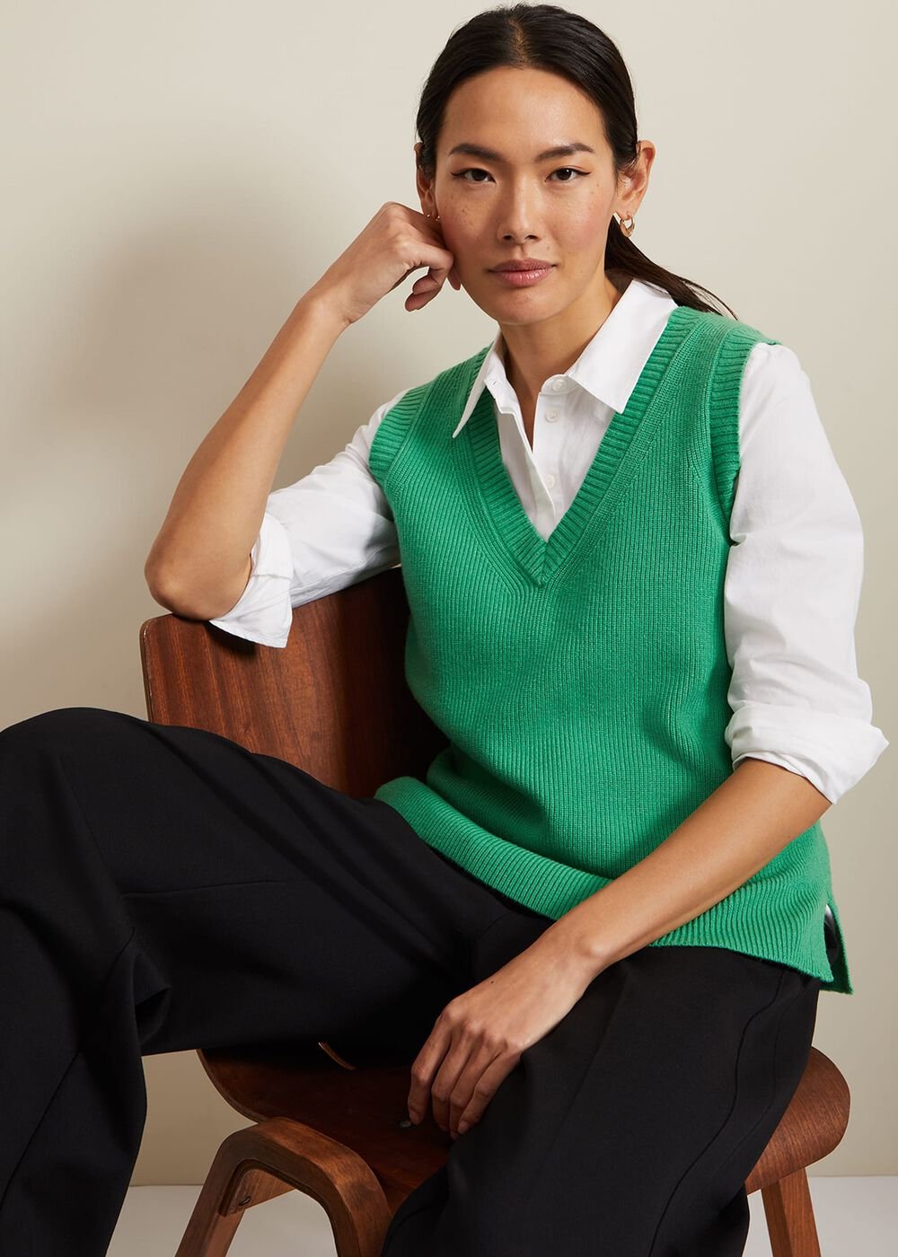 Marianna V Neck Tank - Green
