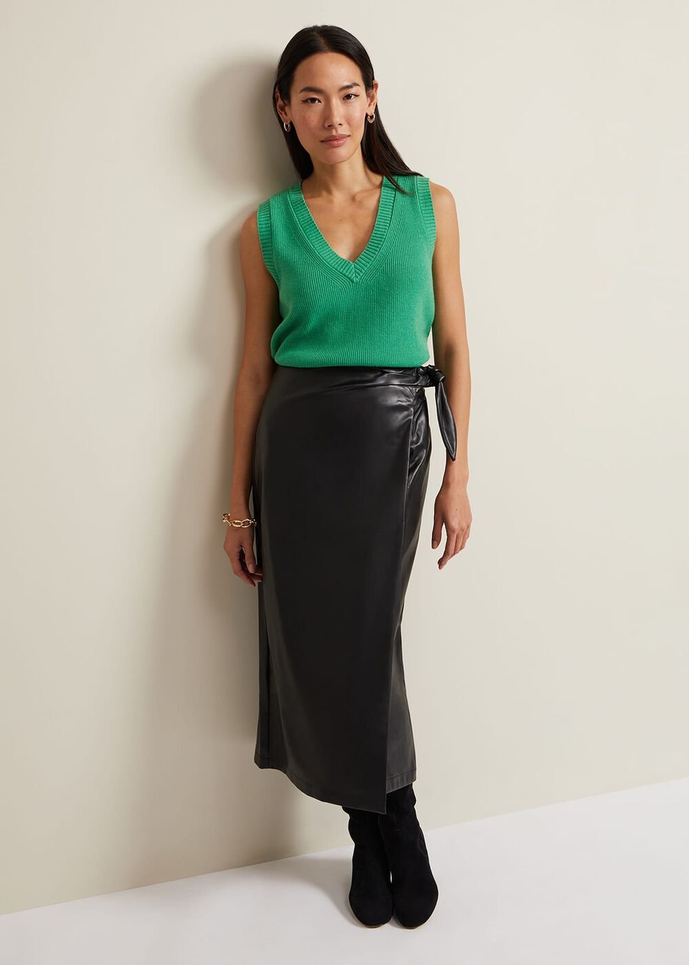 Marianna V Neck Tank - Green