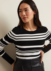 Serena Stripe Jumper - Black/White