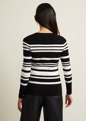 Serena Stripe Jumper - Black/White