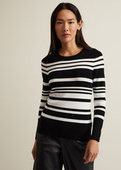 Serena Stripe Jumper - Black/White