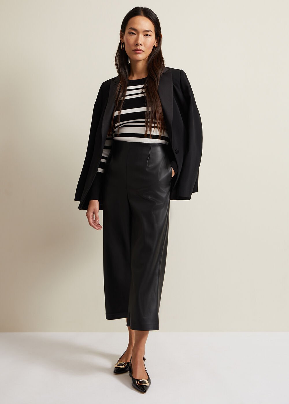 Serena Stripe Jumper - Black/White