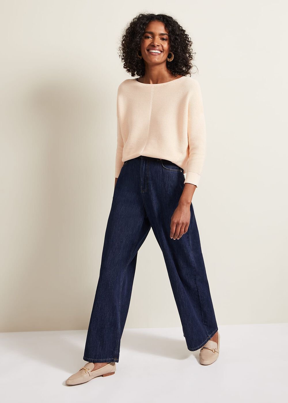 Nellie Ripple Jumper - Apricot