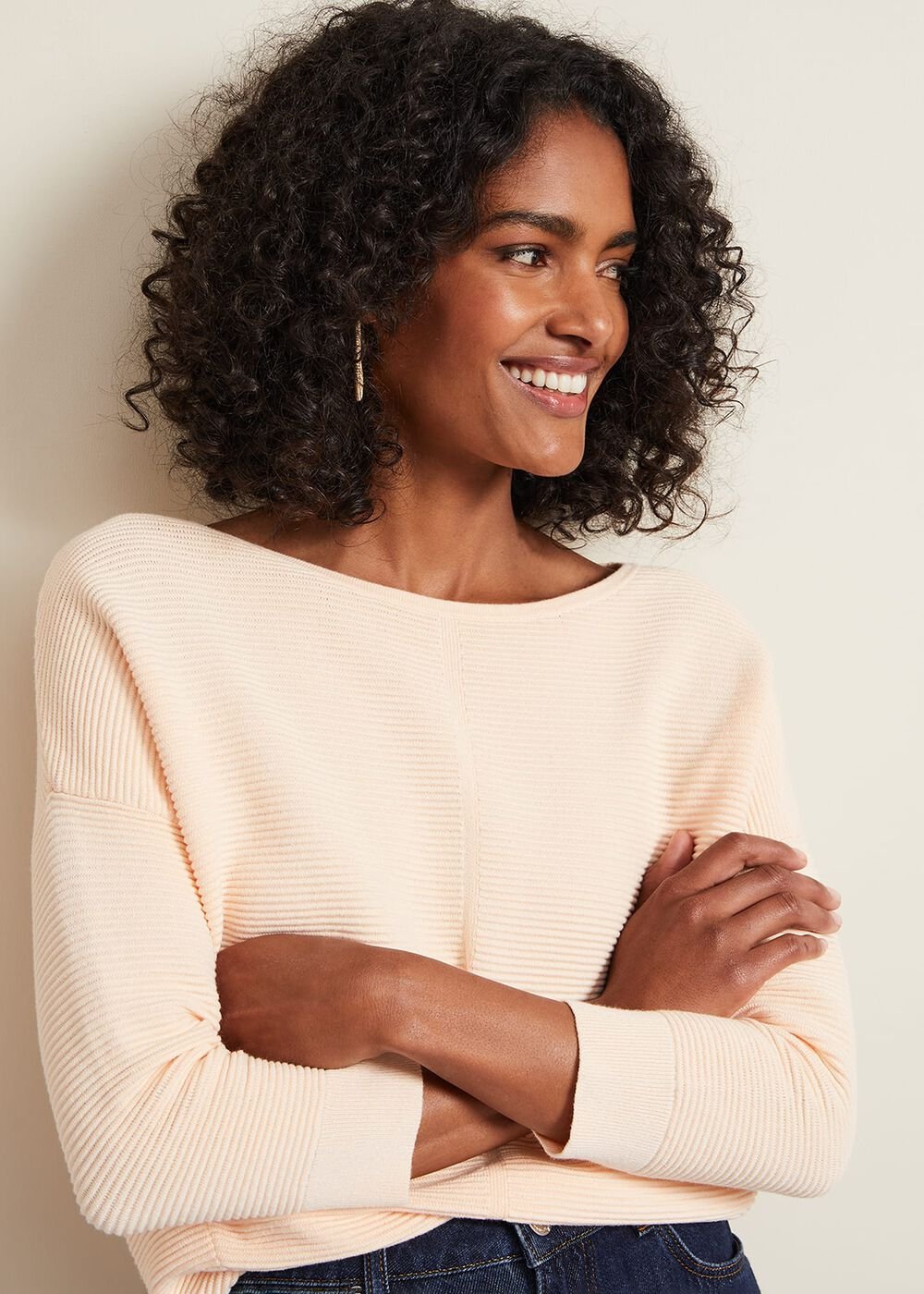 Nellie Ripple Jumper - Apricot