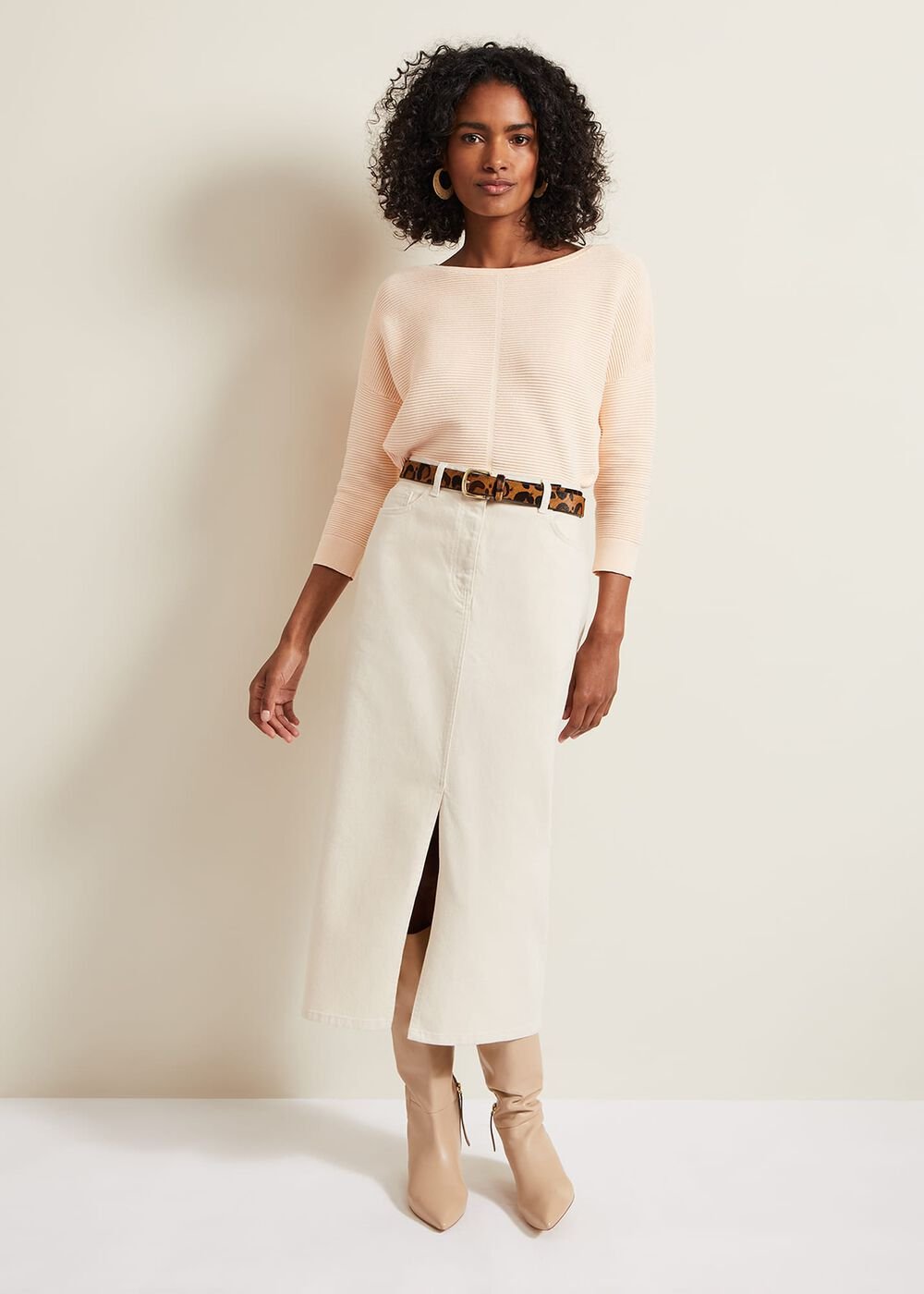 Nellie Ripple Jumper - Apricot
