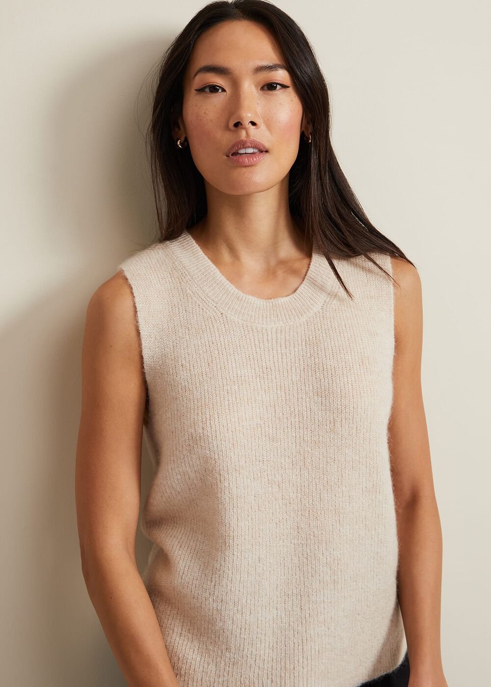 Daniella Mohair Knitted Tank - Stone