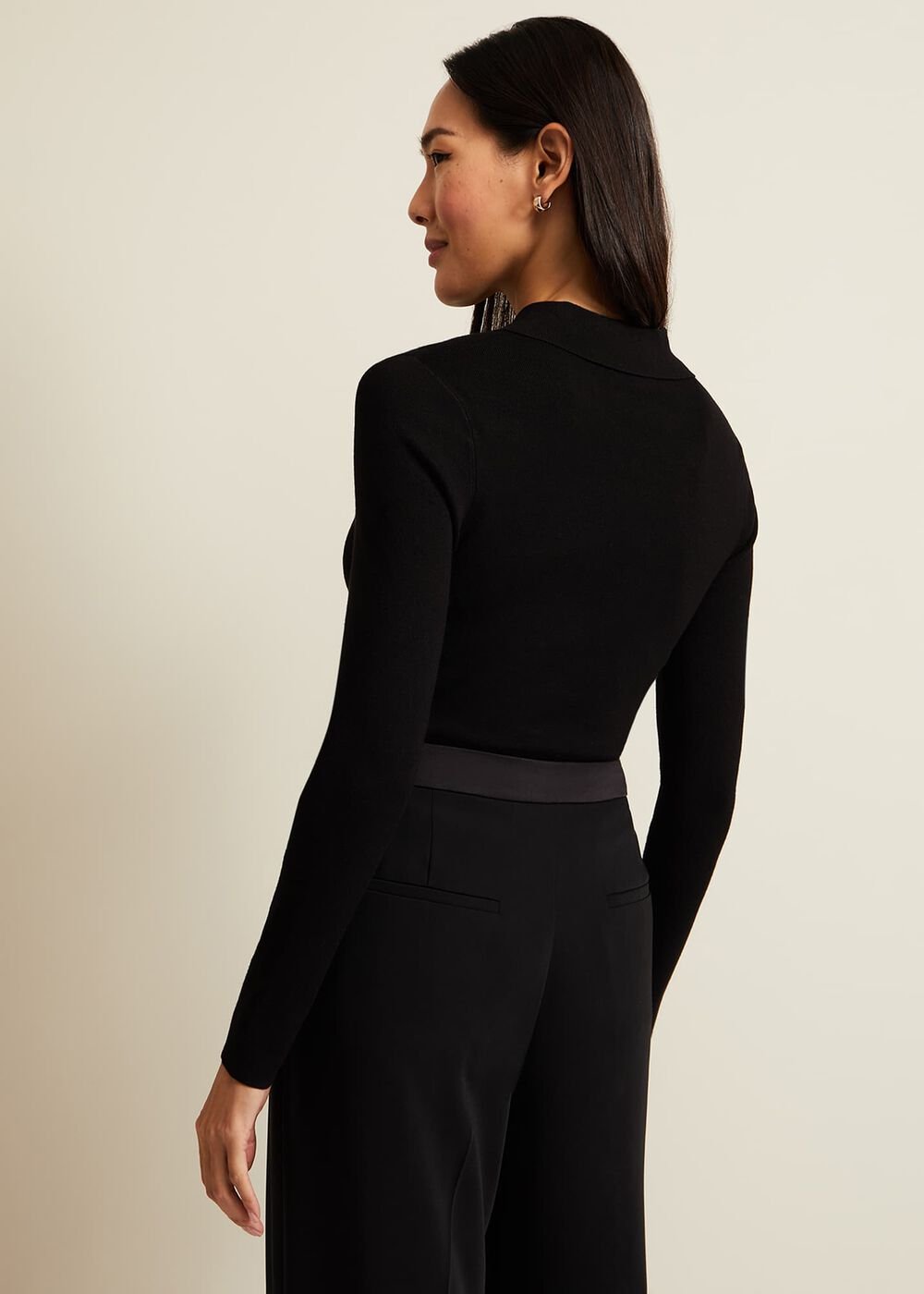 Becki Cut Out Collar Jumper - Black
