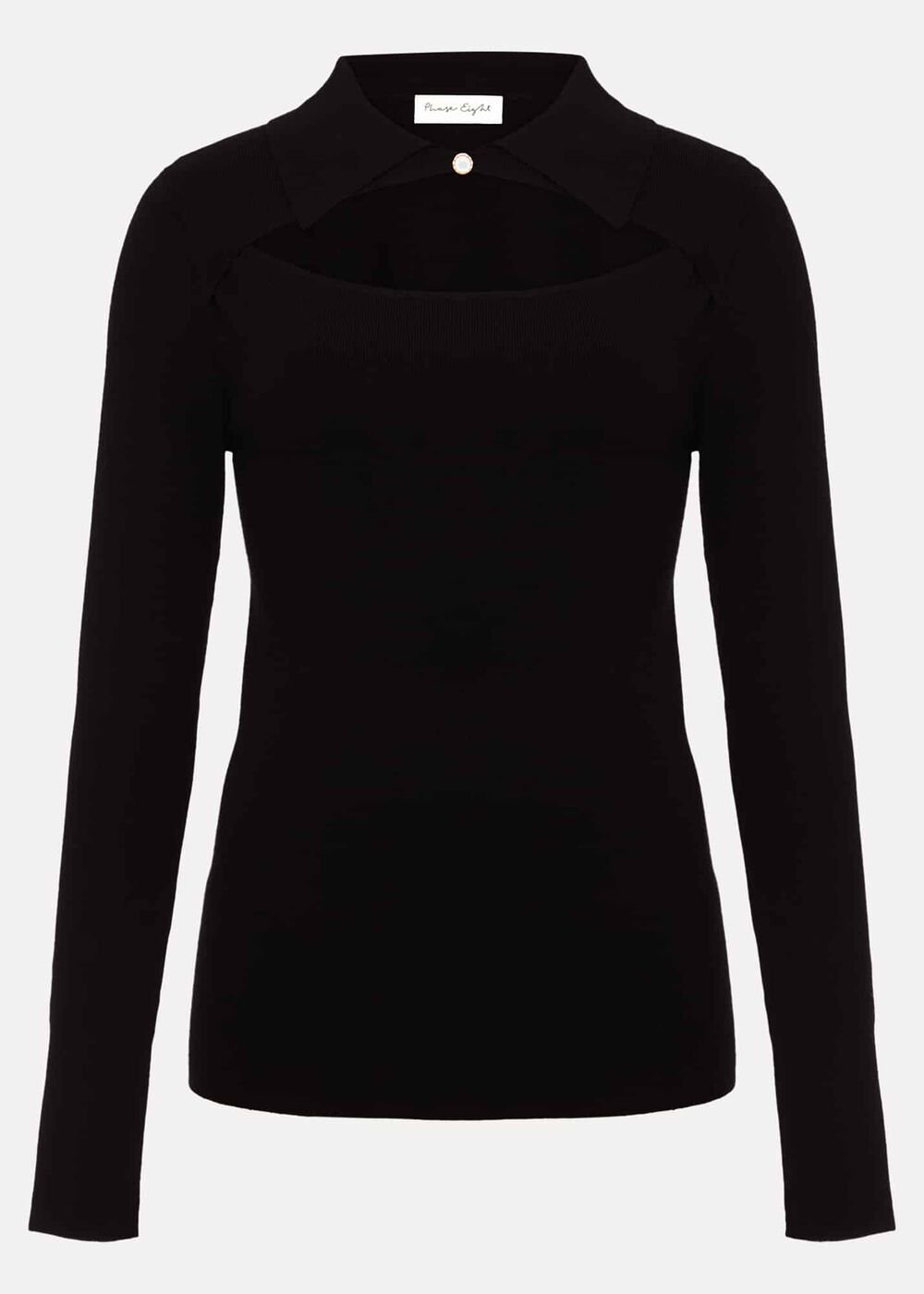 Becki Cut Out Collar Jumper - Black