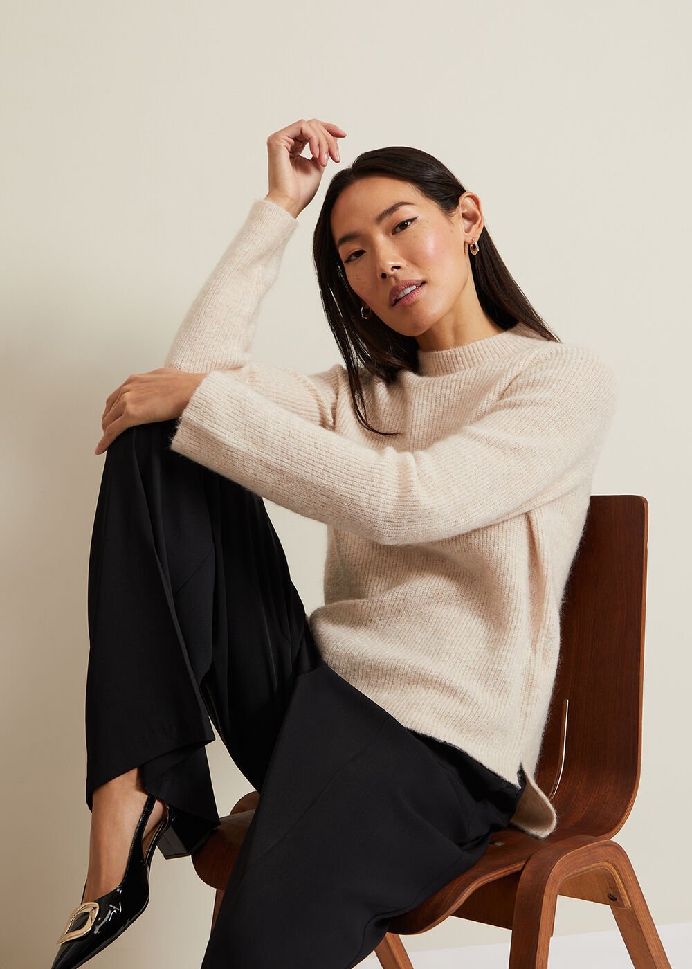 Connie Mohair Blend Jumper - Stone