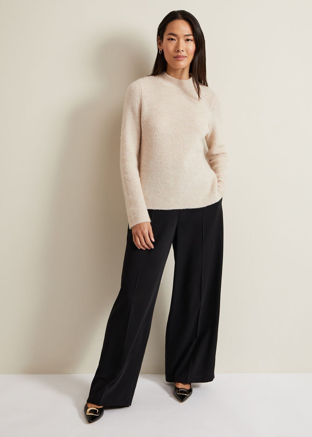Connie Mohair Blend Jumper - Stone
