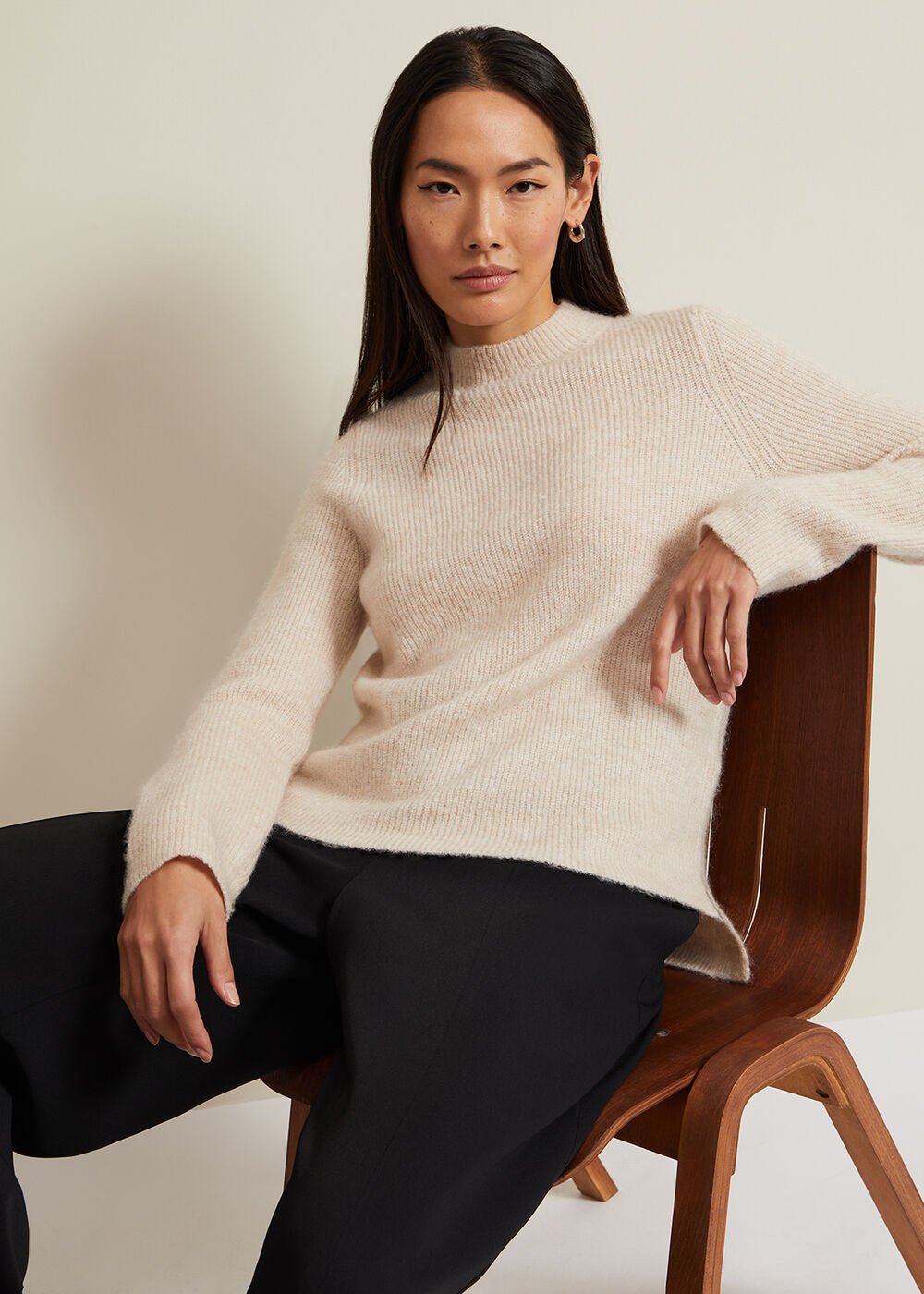 Connie Mohair Blend Jumper - Stone