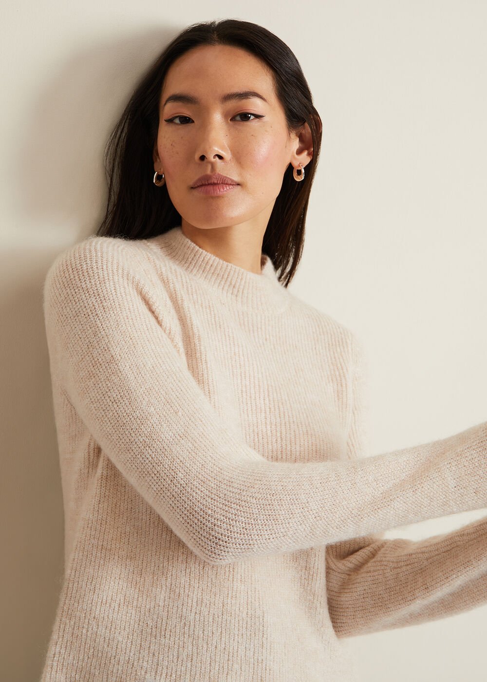 Connie Mohair Blend Jumper - Stone