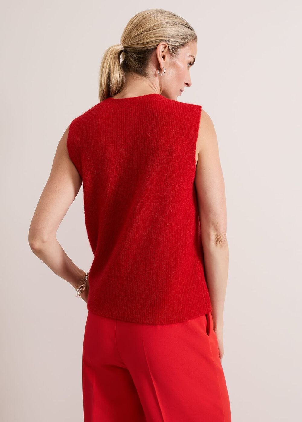 Daniella Mohair Knitted Tank - Red