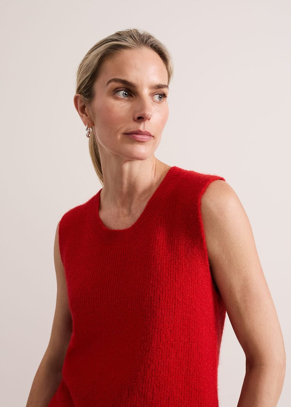 Daniella Mohair Knitted Tank - Red