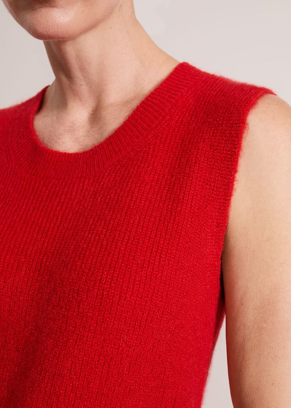Daniella Mohair Knitted Tank - Red