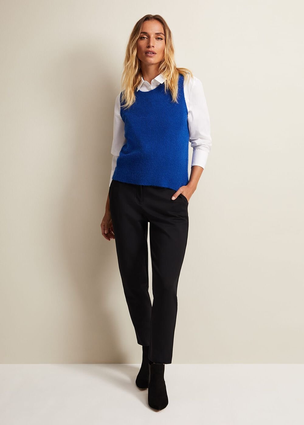 Daniella Mohair Knitted Tank - Blue