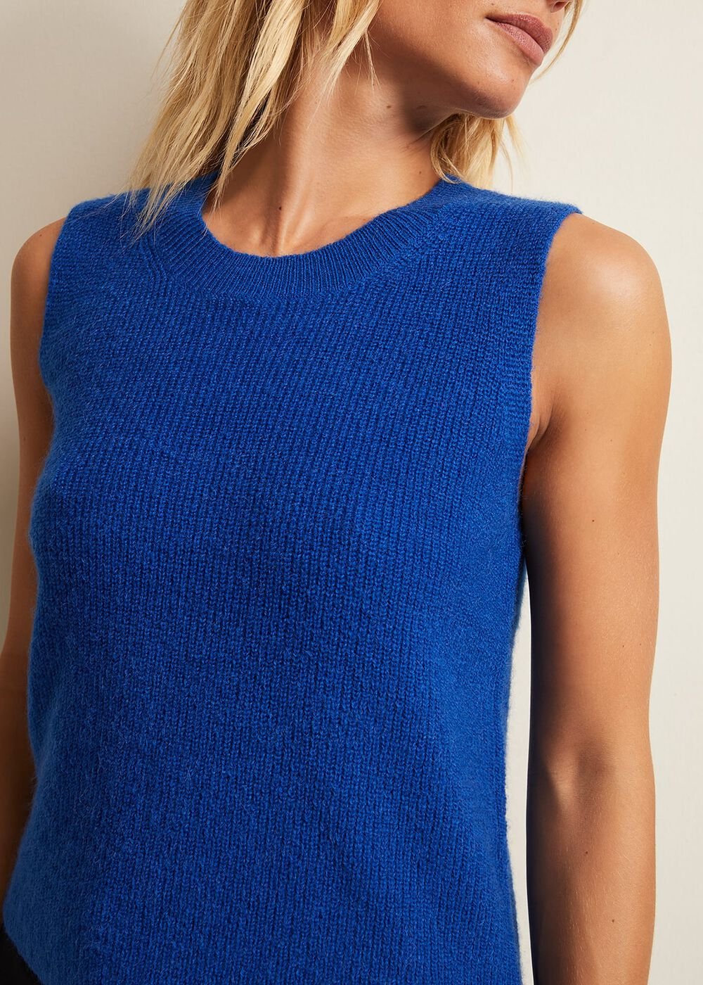 Daniella Mohair Knitted Tank - Blue
