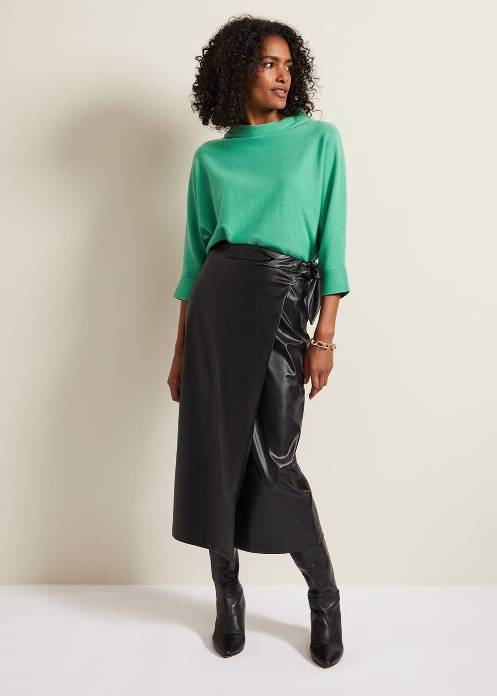 Salima Funnel Jumper - Green