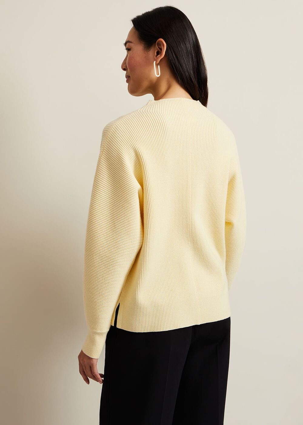 Hannah Funnel Neck Jumper - Yellow