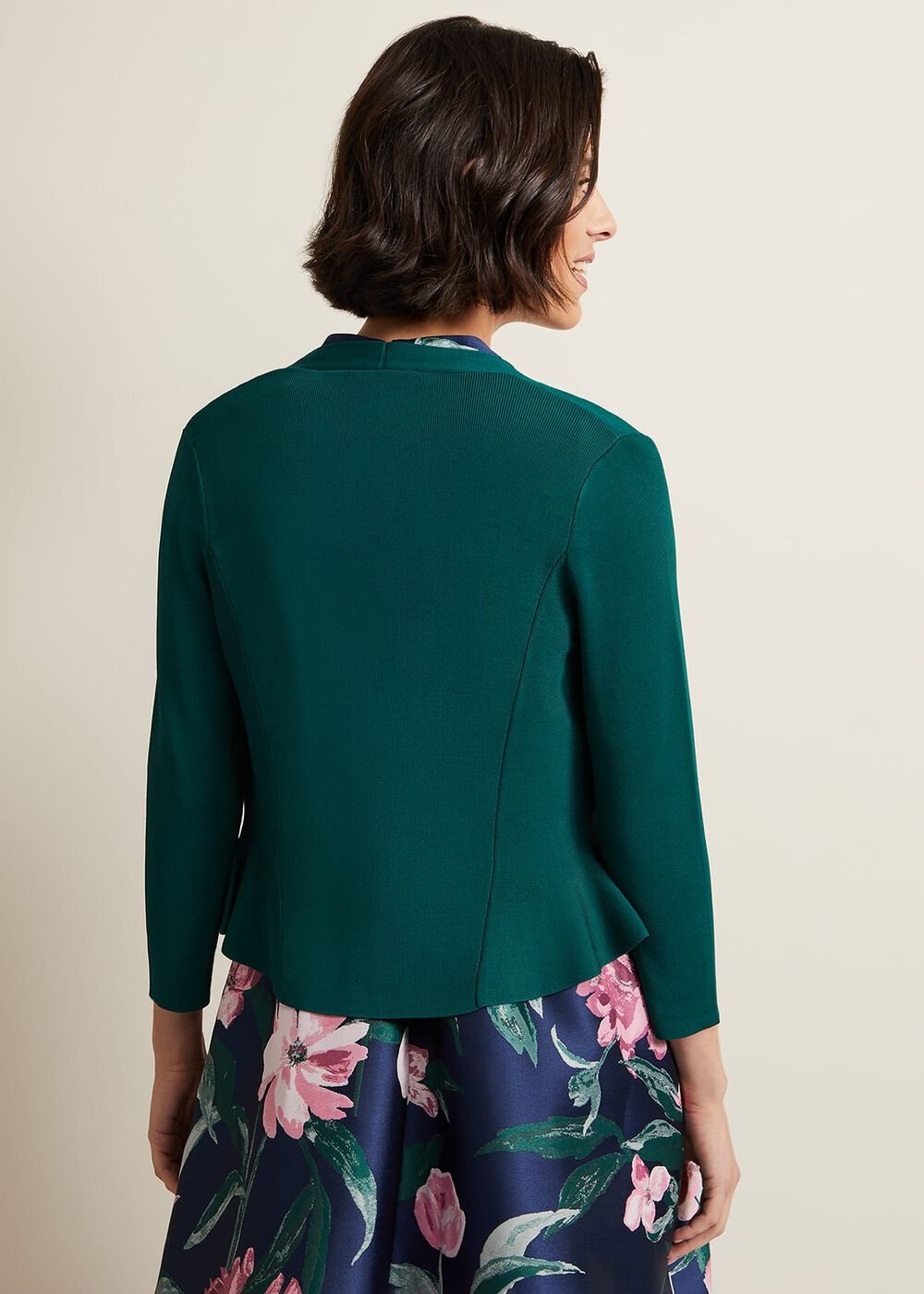 Salma Flare Hem Knitted Jacket - Green