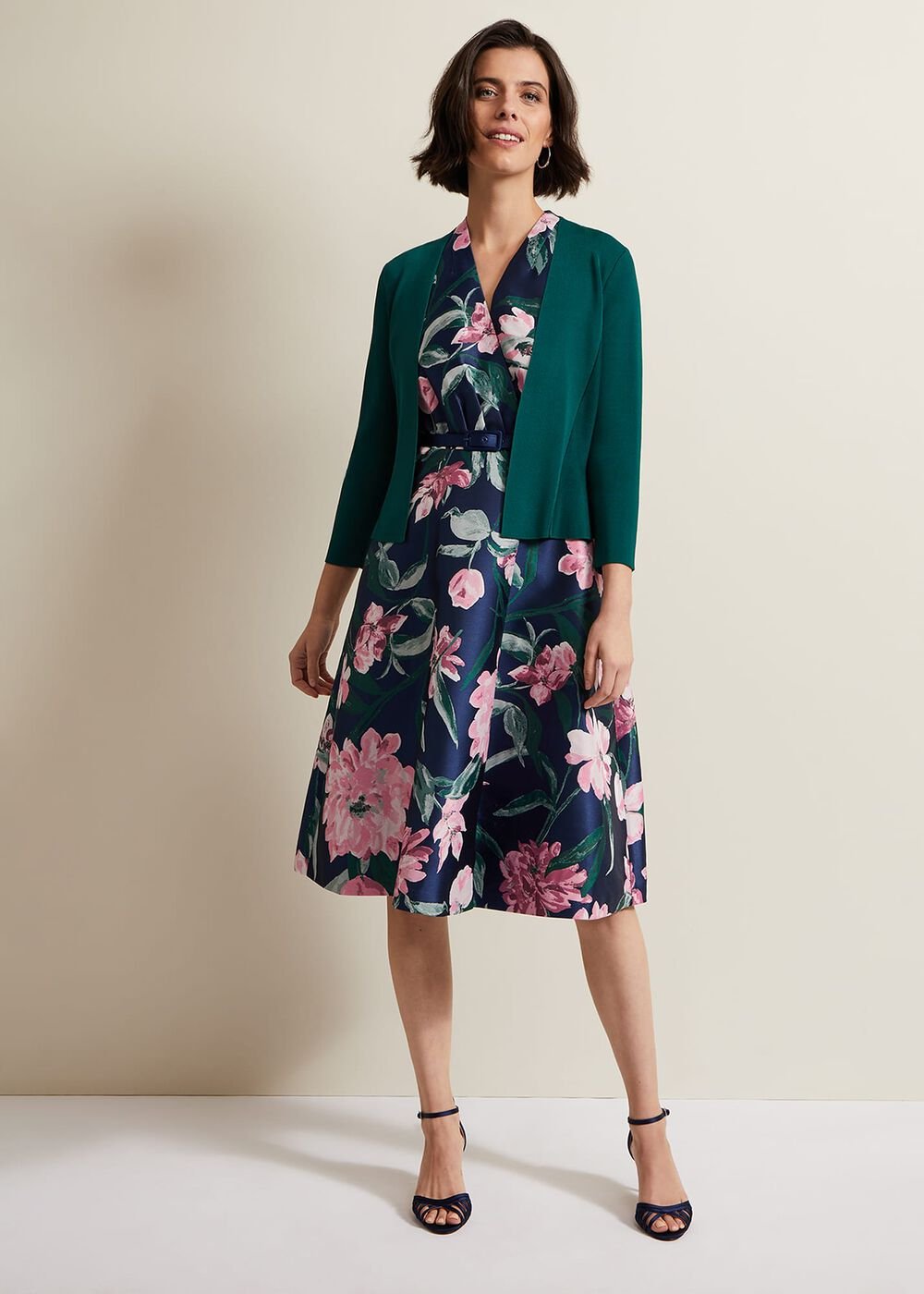Salma Flare Hem Knitted Jacket - Green