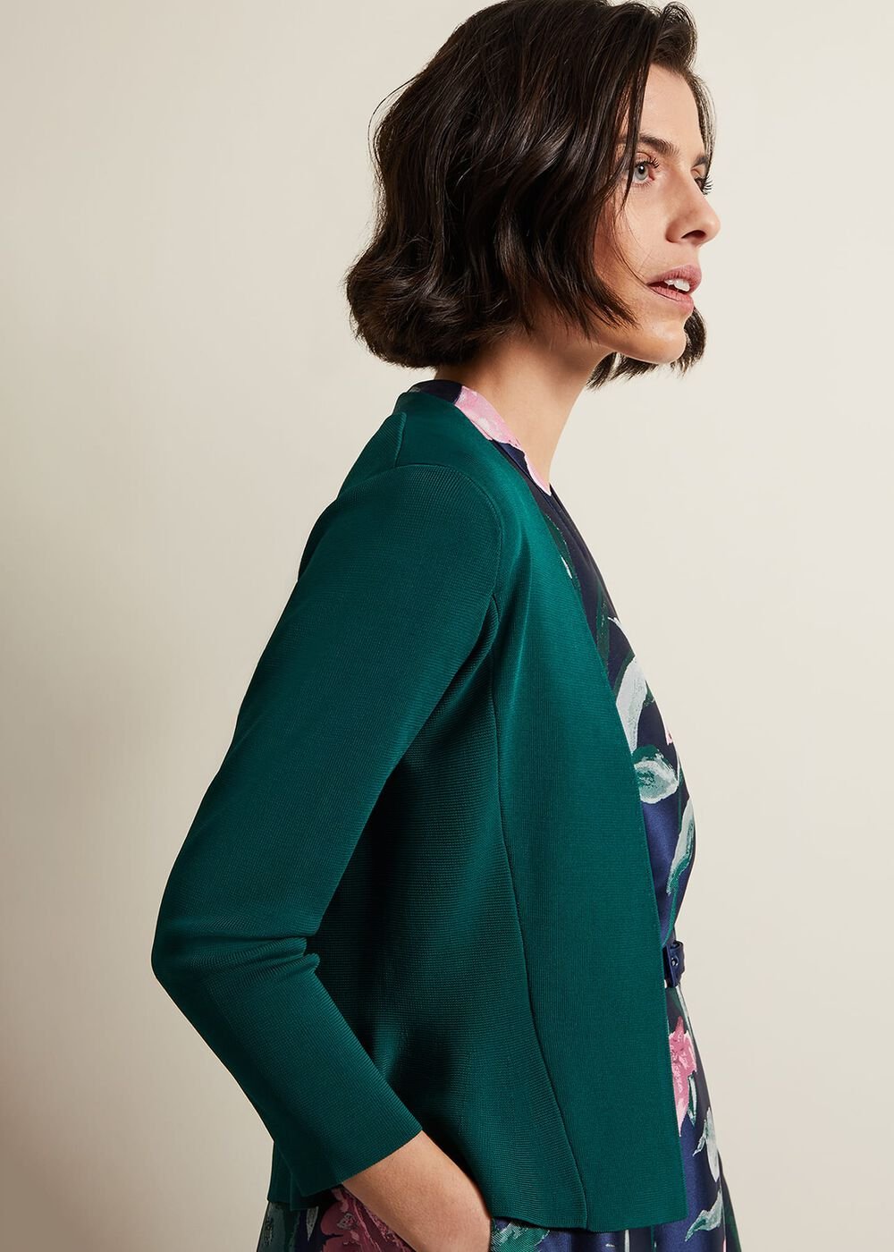 Salma Flare Hem Knitted Jacket - Green
