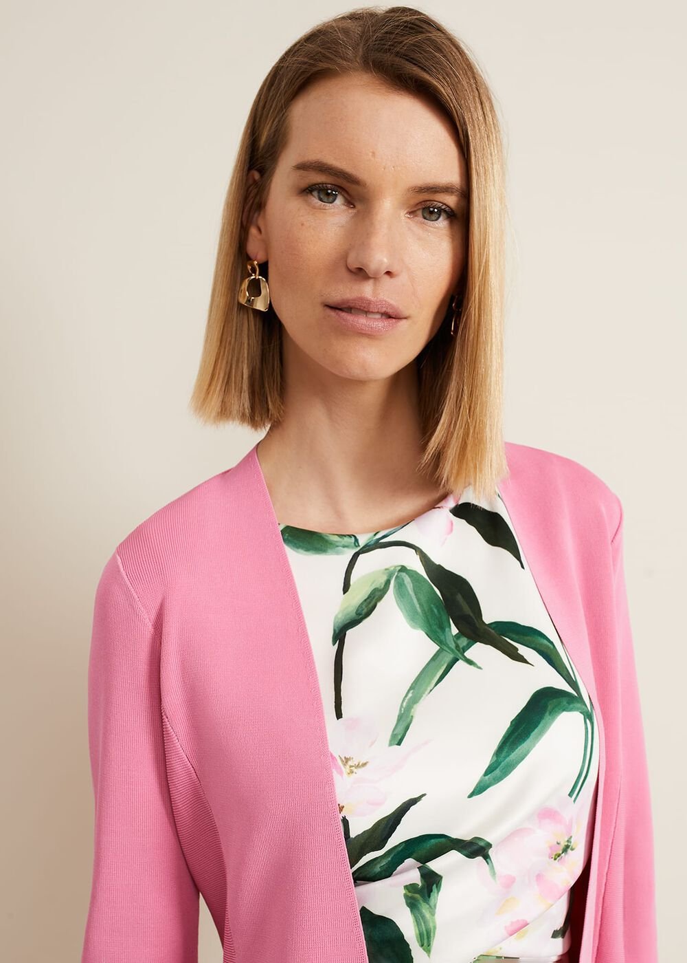 Salma Flared Hem Jacket - Pink