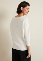 Nellie Ripple Stitch Jumper - Ivory