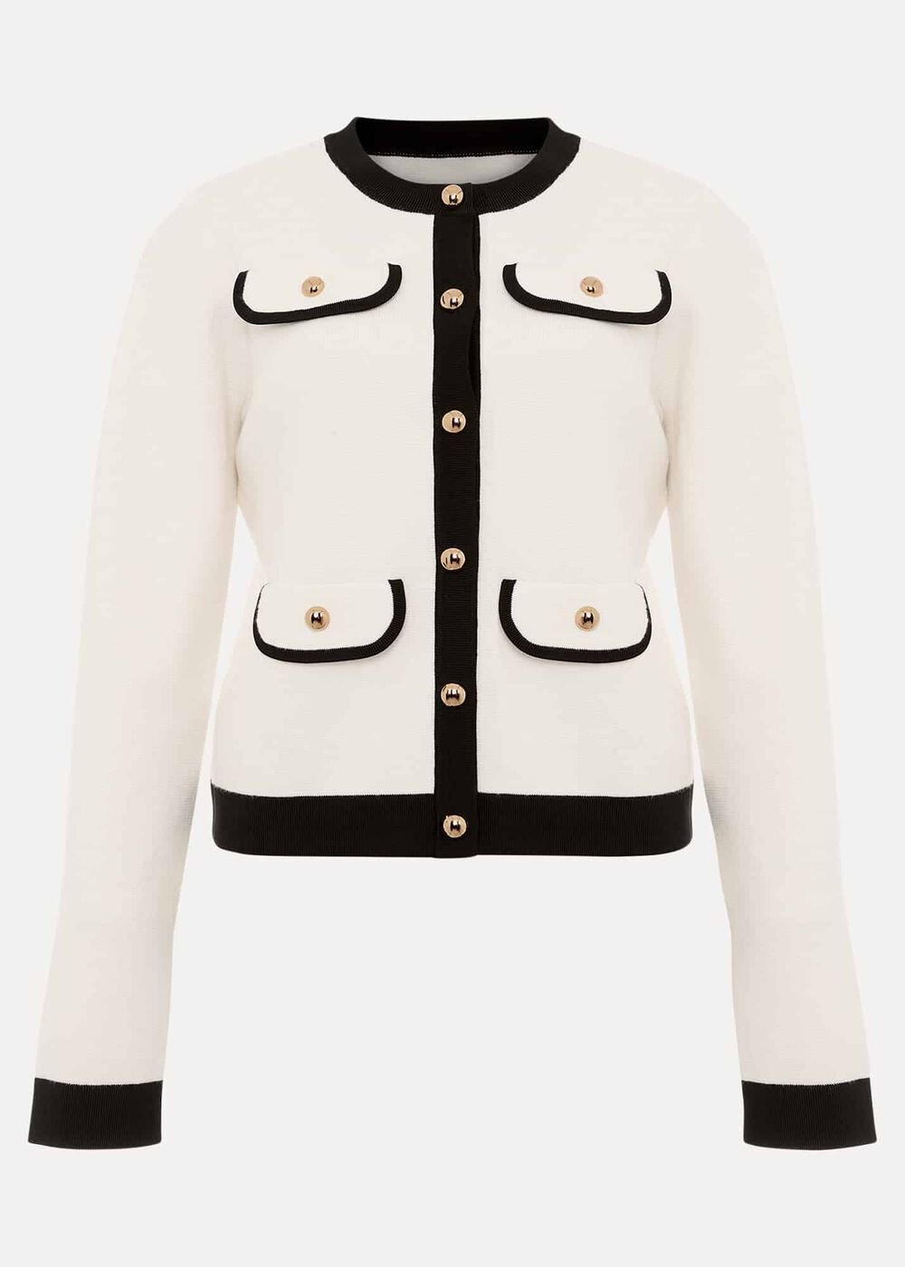 Libby Knit Jacket - Black/Ivory