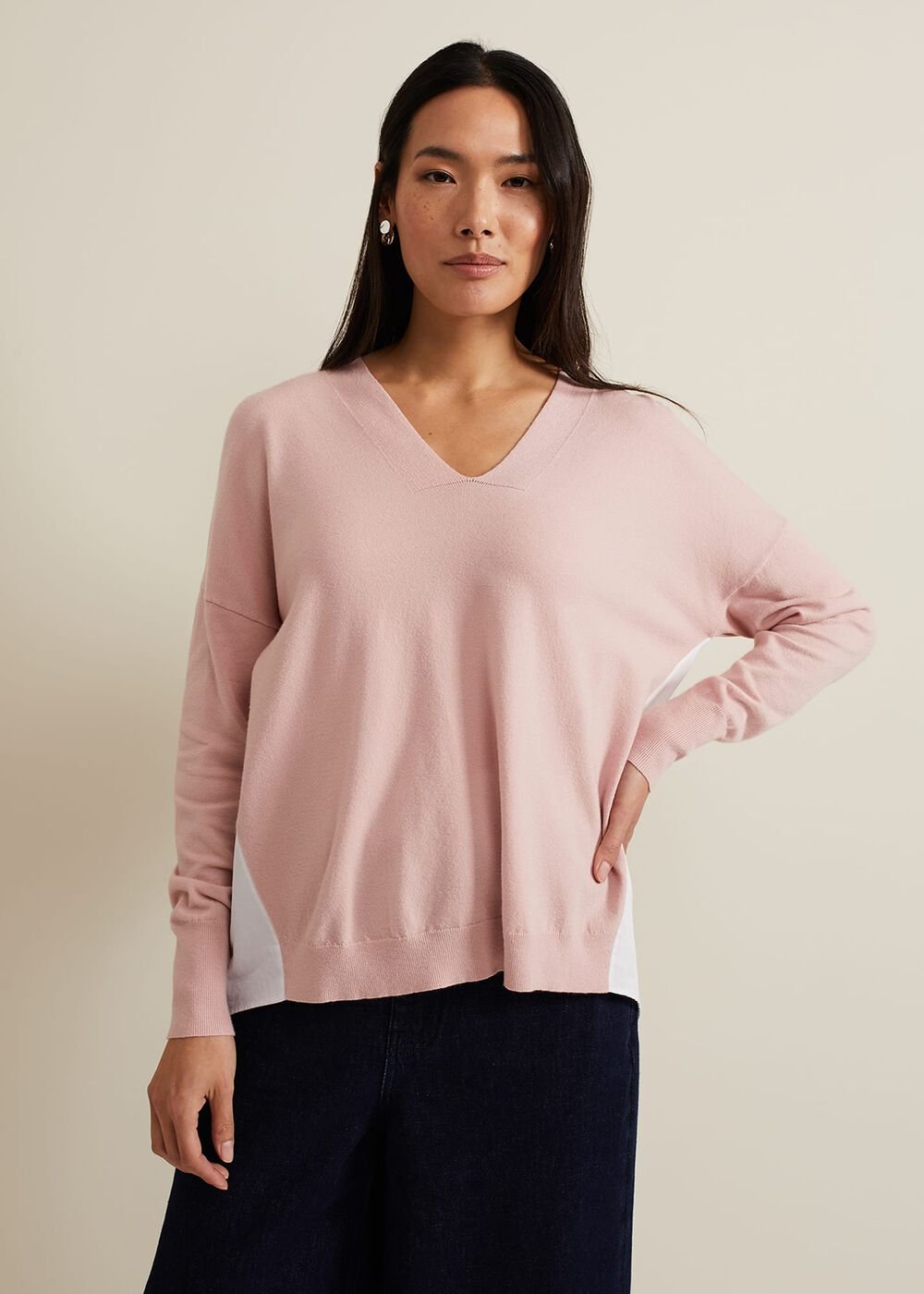 Kienna Woven Back Knit - Pink